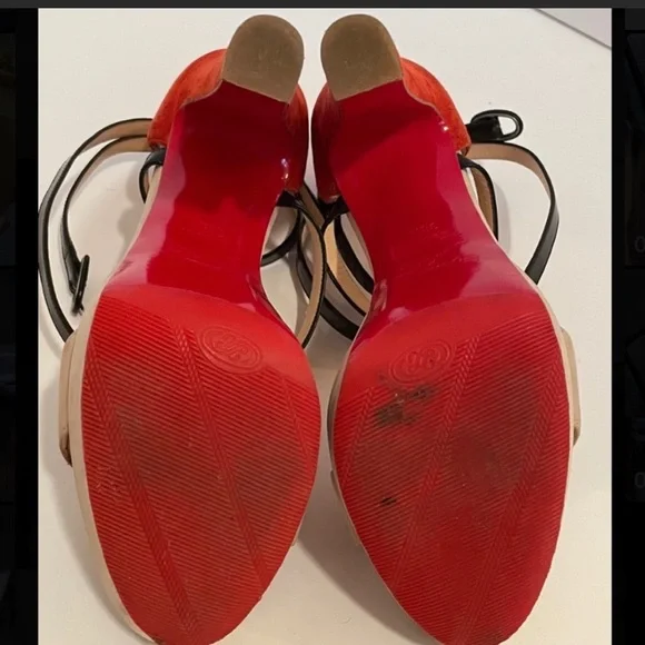CHRISTIAN LOUBOUTIN suede tricolor platform heel - Picture 6 of 7